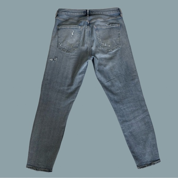 Agolde Light Blue Distressed Skinny Jeans Sophie Cropped Denim - Picture 2 of 16